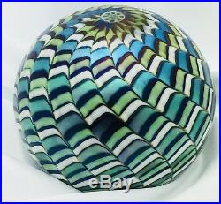 Vintage Orient & Flume 1979 Large Pinwheel Pattern Glass Paperweight Signed Tag