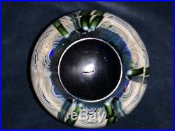 Vintage Orient & Flume 1981 Art Glass Paperweight Pulled Feather/Flowers