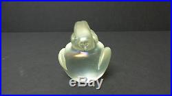 Vintage Orient & Flume Art Glass Bunny Iridescent Glass Figural Paperweight