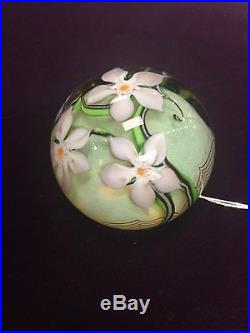Vintage Orient & Flume Delicate Paperweight With Pink & Lavendar Flowers