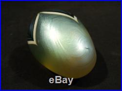 Vintage Orient & Flume Egg Shaped Art Glass Paperweight, Signed
