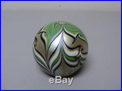 Vintage Orient & Flume Gold Iridescent Art Glass Paperweight, Signed, Dated 1979