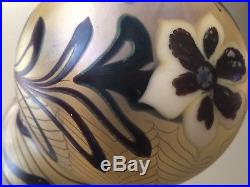 Vintage Orient & Flume Iridescent Butterfly & Poppy 1976 Paperweight Signed