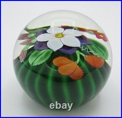 Vintage Orient and Flume Floral Art Glass Paperweight 1390