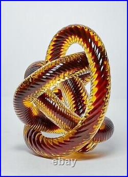 Vintage Oscar Zanetti Murano Twisted Rope Knot Design Art Glass Sculpture SIGNED