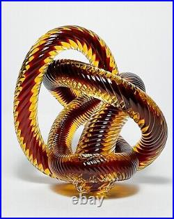 Vintage Oscar Zanetti Murano Twisted Rope Knot Design Art Glass Sculpture SIGNED