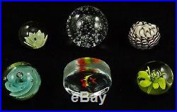 Vintage PAPERWEIGHT Art GLASS Lampwork PAPER Weight LILLY FLOWER Fish LOT Dome