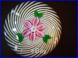 Vintage PERTHSHIRE Glass LAMPWORK Scottish FLOWER PAPERWEIGHT Spiral Ground