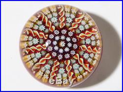 Vintage PERTHSHIRE Glass Paperweight, Twists & Canes. Scotland, P to Centre