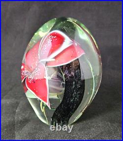 Vintage Paper Weight Signed & Dated 1989 with Serial WSF7090 Beautiful Orchid