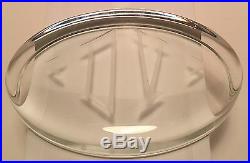 Vintage Paperweight Glass Monogrammed DV Initials Oval 10 oz Diamond Style Font