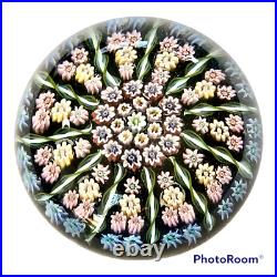 Vintage Perthshire 11-Spoke Art Glass Paperweight with Label Crieff Scotland