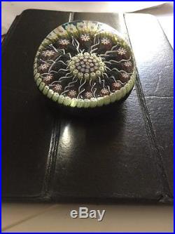 Vintage Perthshire Clovers Star Concentric Millefiori Paperweight