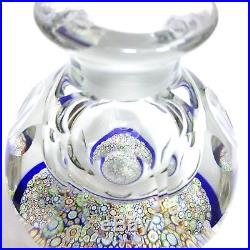 Vintage Perthshire PP15 Millefiori Glass Ink Bottle Paperweight Signed Sticker