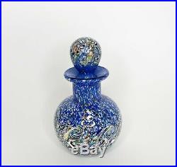 Vintage Perthshire Paperweight Perfume Scent Bottle or Inkwell With Stopper Blue