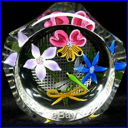 Vintage Perthshire glass paperweight Dragonfly signed P cane