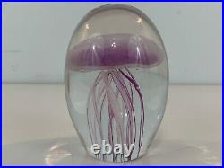 Vintage Purple Hand Blown Art Glass Decorative Purple Jelly fish Paperweight