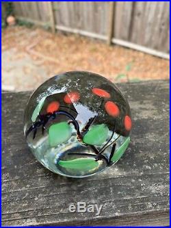Vintage RARE Early Glass Eye Studio Cherries On A Branch Paperweight