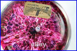 Vintage RARE Perthshire Rose Red Millefiori Glass Paperweight Signed Dated 1976