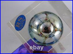 Vintage RS Optik Sphere In Cube Glass Paperweight Sculpture