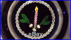 Vintage Rare 1984 Caithness Christmas Candle Scotland Paperweight