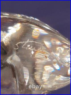 Vintage Rare STEUBEN Hand-Signed Crystal Glass Banana Paperweight Figurine Fruit