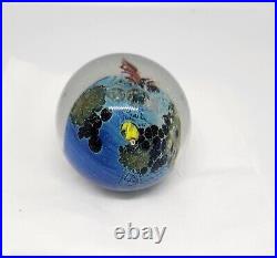 Vintage Rare Signed Josh Simpson Art Glass Studio Planet Earth Marble 1.5