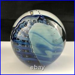 Vintage Robert Eickholt Art Glass REPTILE Bubble 3 Paperweight Signed 1986