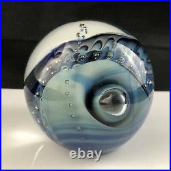 Vintage Robert Eickholt Art Glass REPTILE Bubble 3 Paperweight Signed 1986
