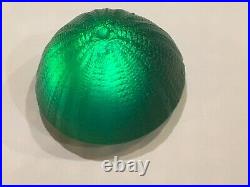 Vintage Robin Lehman Iridescent Green Dichroic Glass Sea Urchin Paperweight 2007