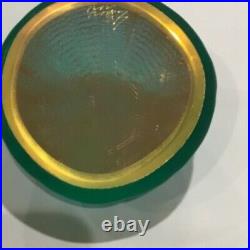 Vintage Robin Lehman Iridescent Green Dichroic Glass Sea Urchin Paperweight 2007