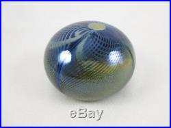 Vintage Roland R. Correia 1975 Signed Art Glass Paperweight Pulled Optical Moon