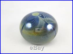 Vintage Roland R. Correia 1975 Signed Art Glass Paperweight Pulled Optical Moon