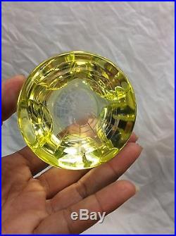 Vintage Royal Doulton Yellow Faceted Spider art glass paperweight