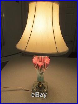 Vintage Saint Clair 19.5 art glass paperweight lamp with shade