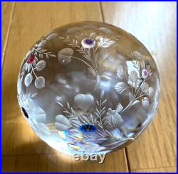Vintage Saint Louis Flower Glass paperweight + Box