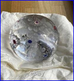 Vintage Saint Louis Flower Glass paperweight + Box