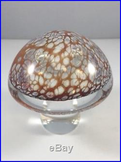Vintage Selkirk Glass Paperweight Mushroom Signed