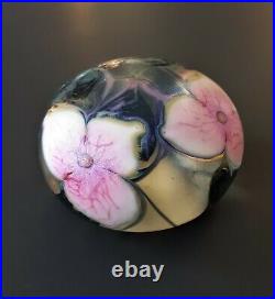 Vintage Signed 1976 Charles Lotton Multi Flora Flower Paperweight