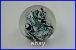 Vintage Signed 1993 JANET WOLERY Art Glass Dichroic Large Paperweight