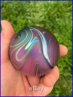 Vintage Signed 84 Lotton Iridescent Paperweight