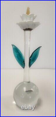 Vintage Signed And Labeled Barbini Murano Flower Paper Weight Glass Sculpture