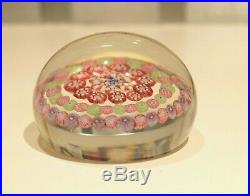 Vintage Signed Baccarat Crystal Art Glass Paperweight Millefiori Cane Concentric