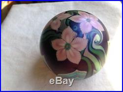 Vintage Signed Orient & Flume Iridescent Flower Paperweight