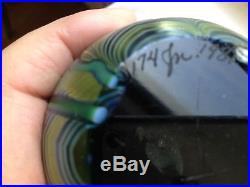 Vintage Signed Orient & Flume Iridescent Flower Paperweight