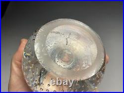 Vintage Signed Webb Glass Controlled Bubble Match Striker Paperweight