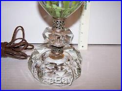 Vintage St. Clair JACK IN PULPIT TRUMPET FLOWER Paperweight Faceted Glass Lamp