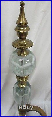 Vintage St. Clair Paperweight Art Glass Brass Fireplace Andirons
