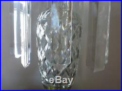 Vintage St. Clair Paperweight Cut Glass with Prisms Table Lamp, 1950's 60's