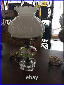 Vintage St. Clair Paperweight Lamp with Flowers